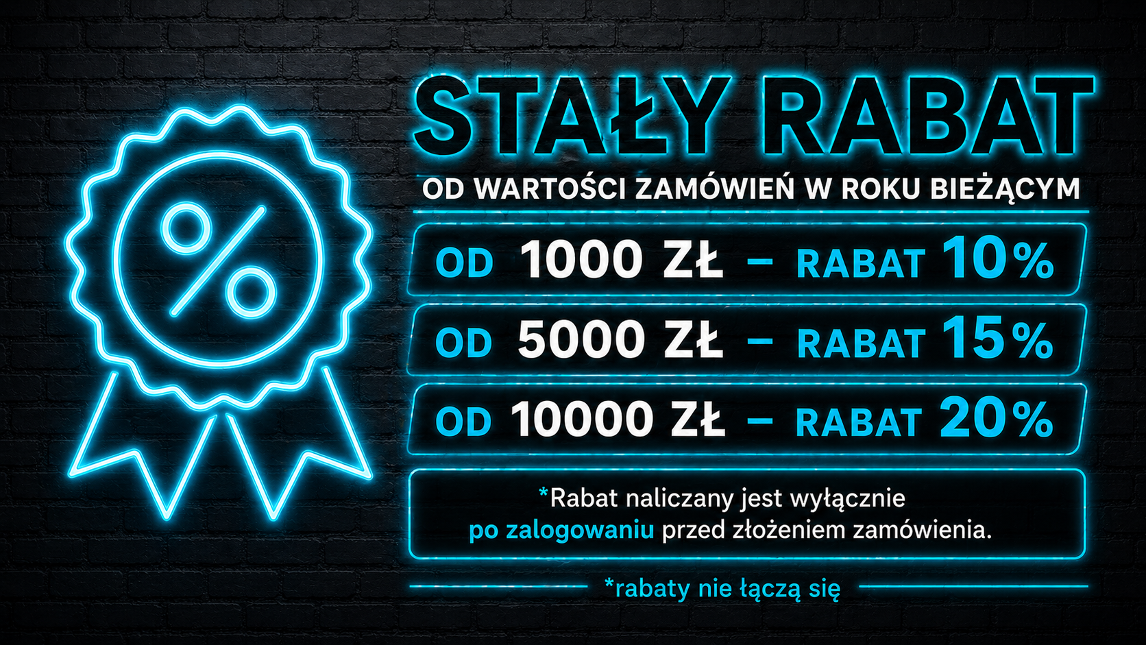 Stały rabat dla zalogowanych klientów