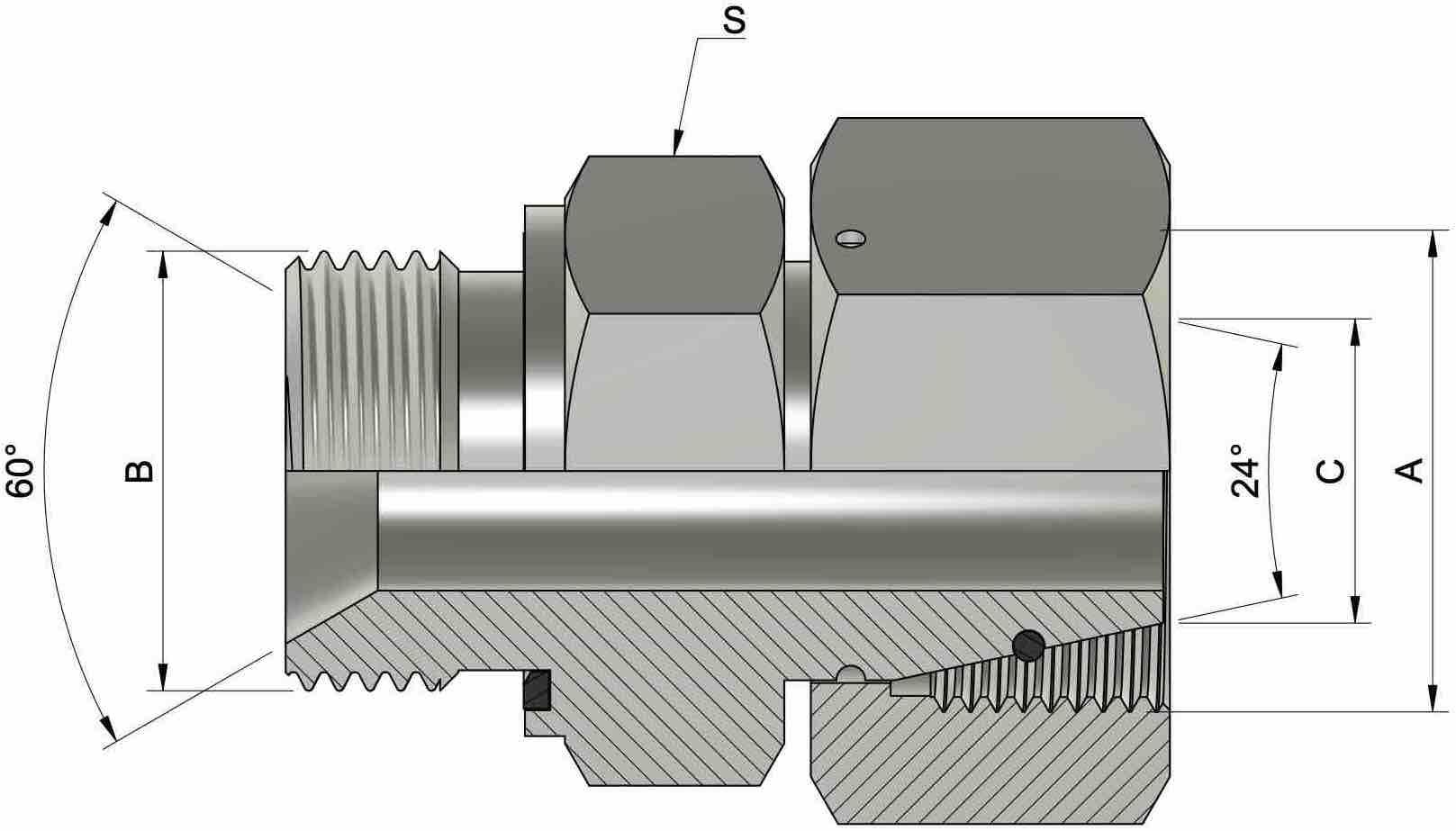 Przyłącze BSP GZ/ metryczny GW 1/2''/22X1,5 15L 4 Przyłącze BSP GZ/ metryczny GW 1/2''/22X1,5 15L - obrazek 4