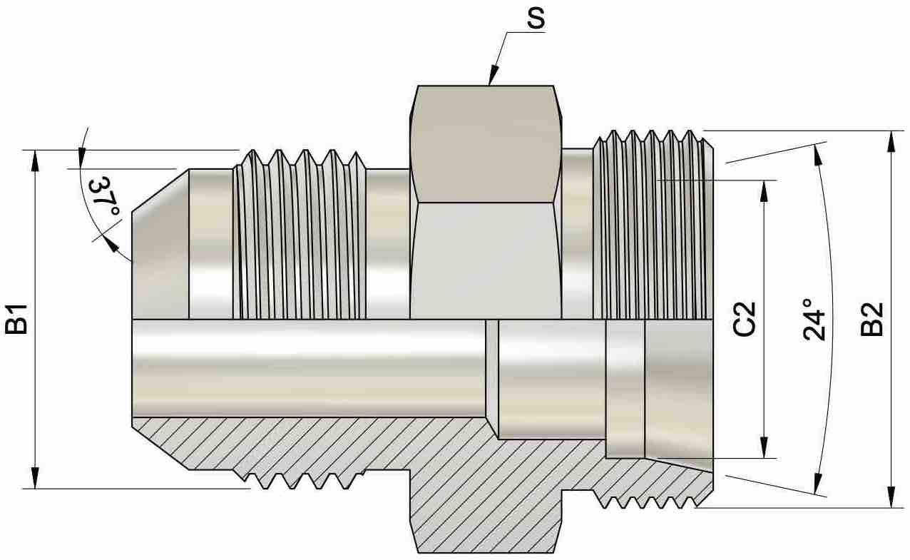 Złącze UNF/Metryczne 7/8''/20x1,5 12S 4 Złącze UNF/Metryczne 7/8''/20x1,5 12S - obrazek 4