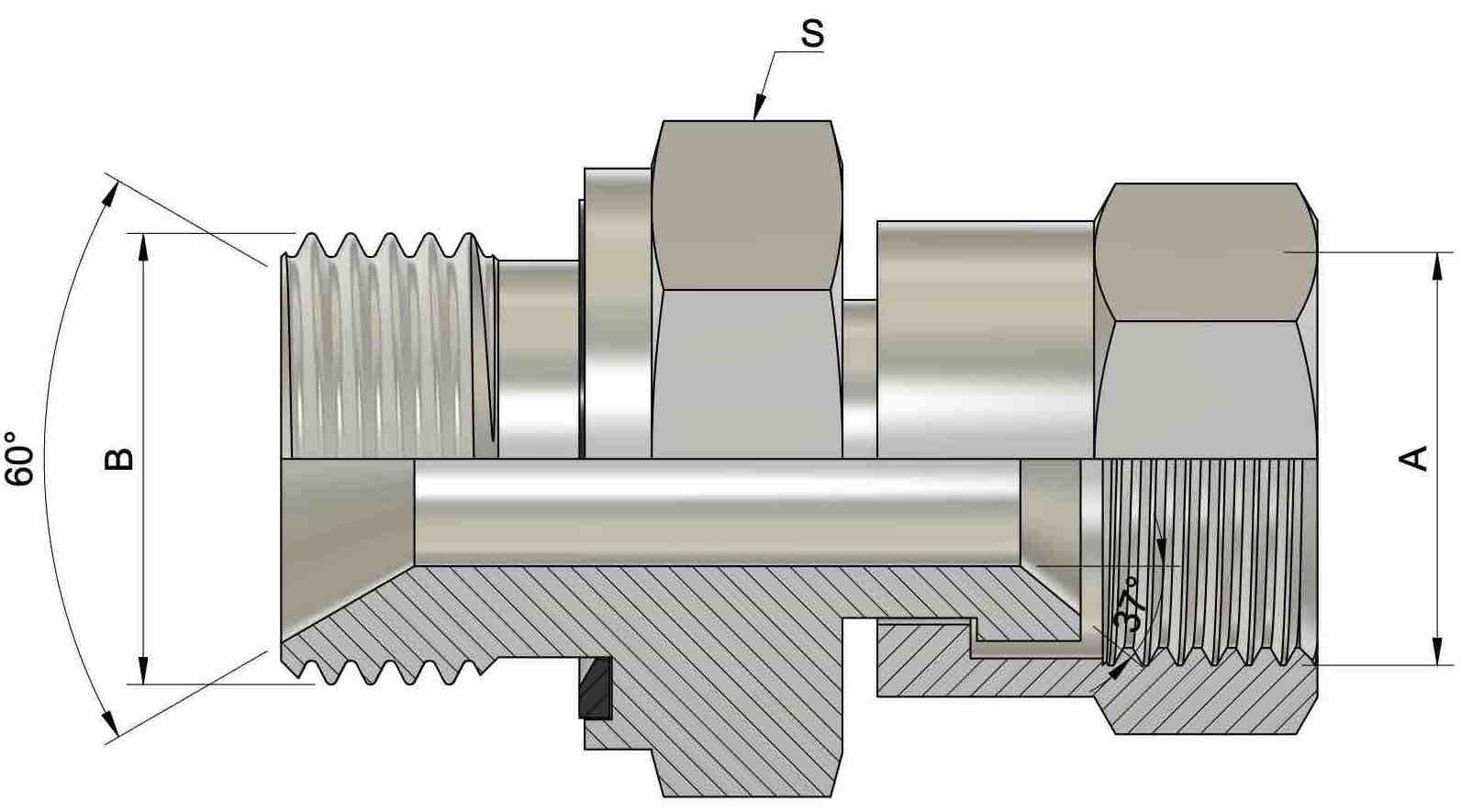 Przyłącze BSP GZ/ UNF GW 3/8'' / 7/8" UNF 1 Przyłącze BSP GZ/ UNF GW 3/8'' / 7/8" UNF