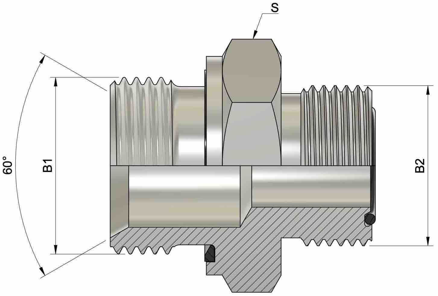 Przyłącze BSP GZ/ ORFS GZ 1/2''/13/16'' 4 Przyłącze BSP GZ/ ORFS GZ 1/2''/13/16'' - obrazek 4