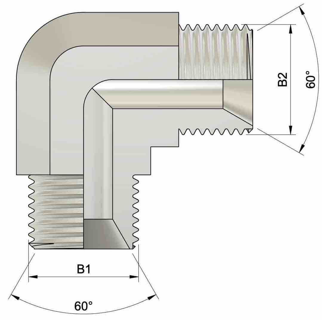 Kolano hydrauliczne 90 GZ/GZ 1/2'' BSP 4 Kolano hydrauliczne 90 GZ/GZ 1/2'' BSP - obrazek 4