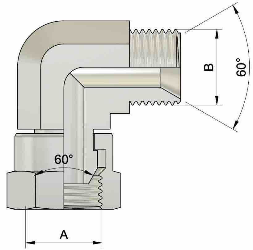 Kolano hydrauliczne 90 GZ/GW 1/8'' BSP 4 Kolano hydrauliczne 90 GZ/GW 1/8'' BSP - obrazek 4