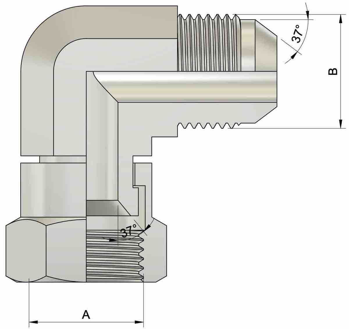Kolano hydrauliczne 90 UNF GW/GZ 7/8'' 4 Kolano hydrauliczne 90 UNF GW/GZ 7/8'' - obrazek 4