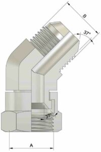 Kolano hydrauliczne 45 UNF GW/GZ 7/8'' hs nf rysunek techniczny 426