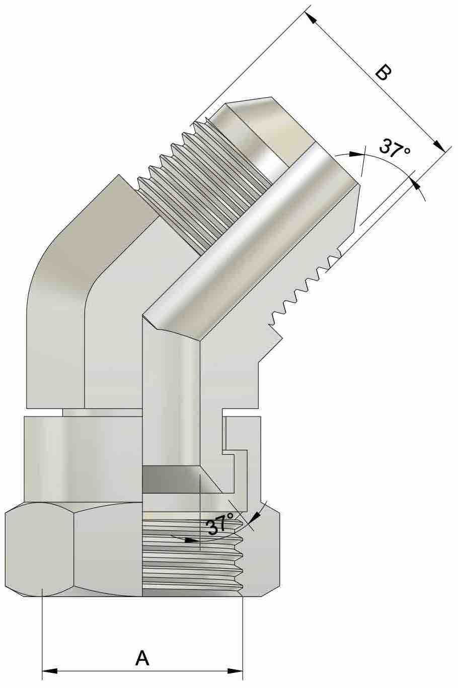 Kolano hydrauliczne 45 UNF GW/GZ 1.5/16'' 1 Kolano hydrauliczne 45 UNF GW/GZ 1.5/16''