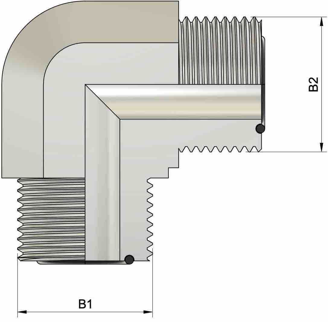 Kolano hydrauliczne ORFS GZ/GZ 11/16'' 90 stopni 4 Kolano hydrauliczne ORFS GZ/GZ 11/16'' 90 stopni - obrazek 4