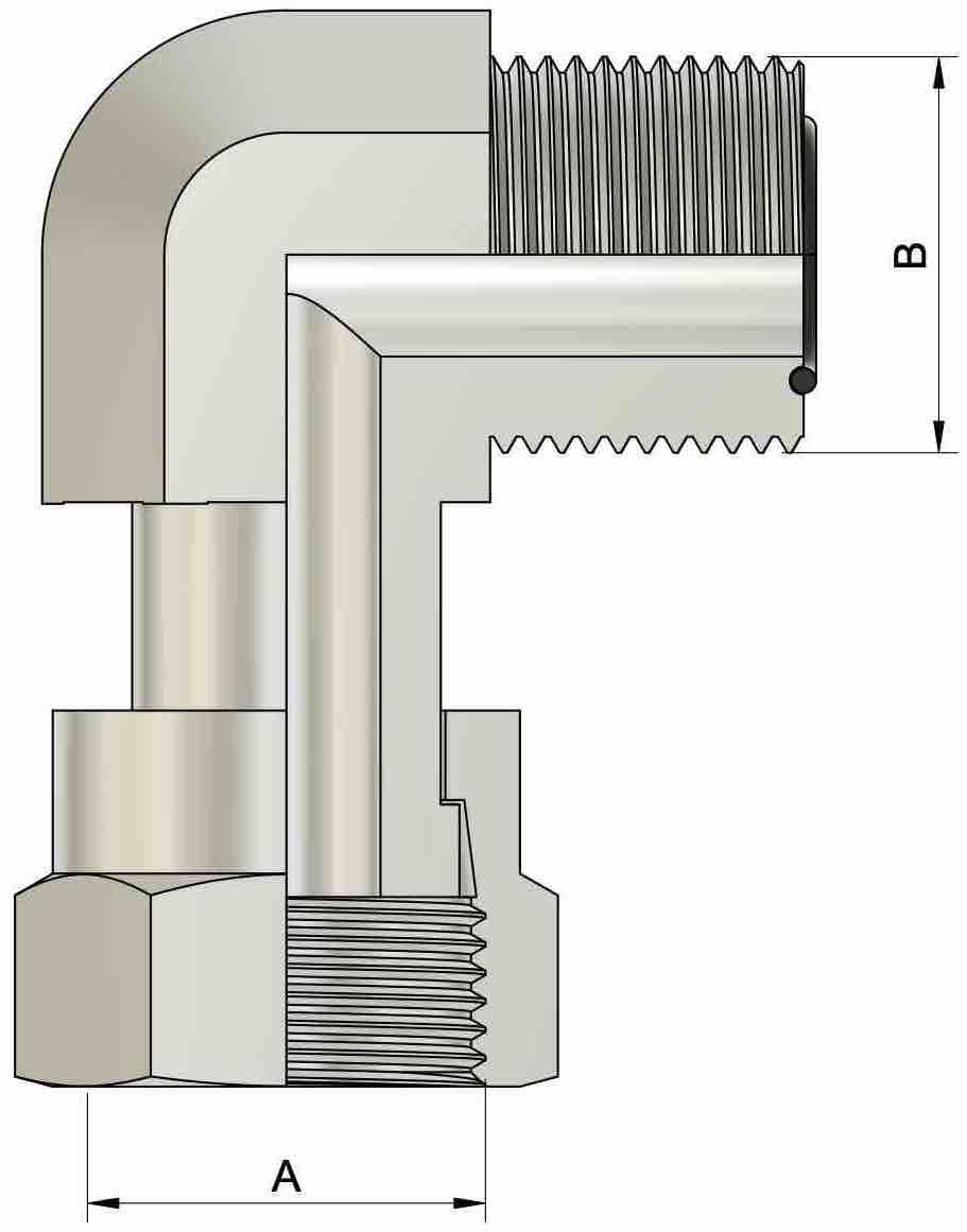 Kolano hydrauliczne ORFS GW/GZ 11/16'' 90 stopni 4 Kolano hydrauliczne ORFS GW/GZ 11/16'' 90 stopni - obrazek 4