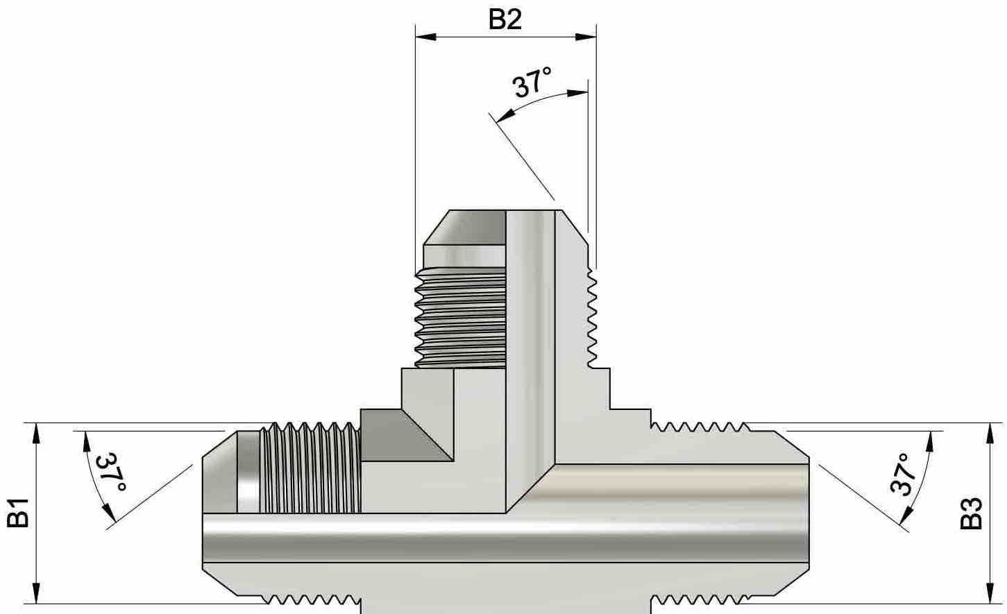 Trójnik UNF GZ/GZ/GZ 1/2'' 3 Trójnik UNF GZ/GZ/GZ 1/2'' - obrazek 3