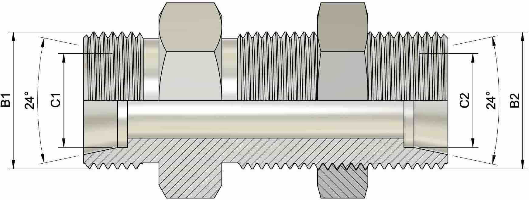 Złącze grodziowe GZ/GZ 22x1,5 15L/22x1,5 15L 4 Złącze grodziowe GZ/GZ 22x1,5 15L/22x1,5 15L - obrazek 4
