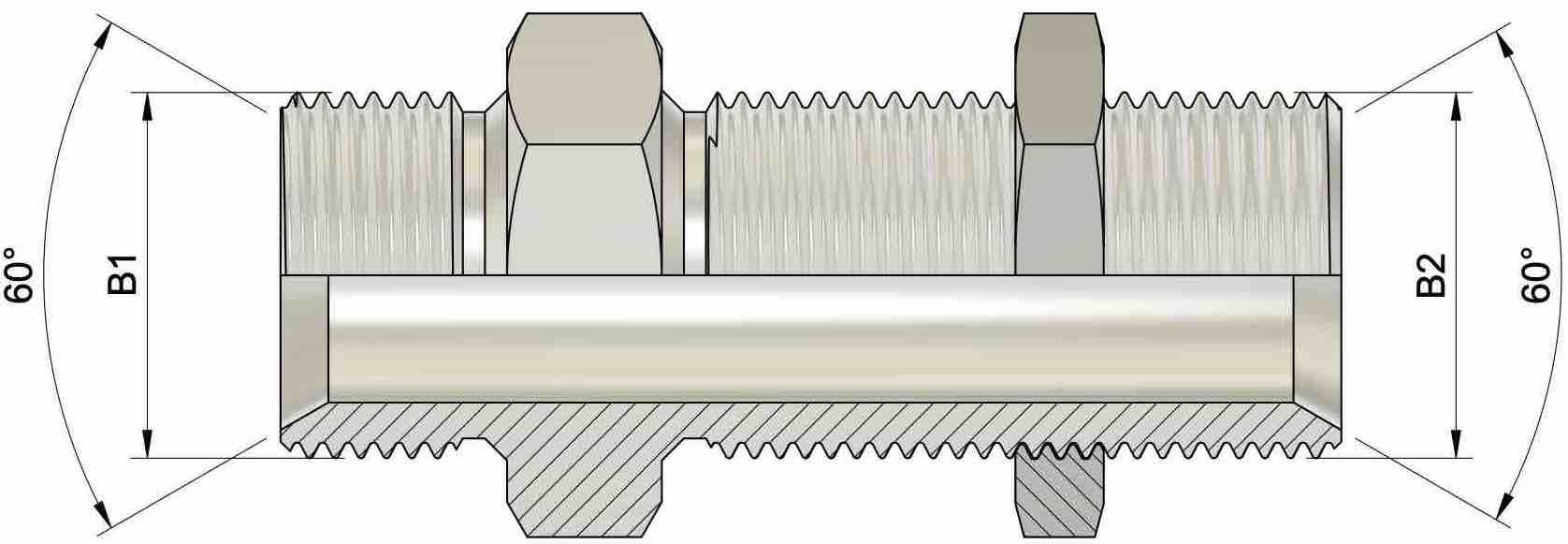 Złącze grodziowe BSP GZ/GZ 1/4'' / 1/4'' 4 Złącze grodziowe BSP GZ/GZ 1/4'' / 1/4'' - obrazek 4
