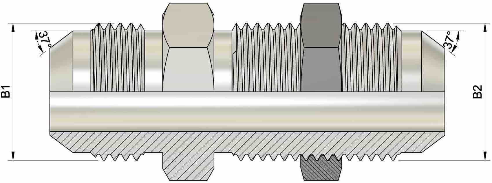 Złącze grodziowe UNF GZ/GZ 9/16''/ 9/16'' 4 Złącze grodziowe UNF GZ/GZ 9/16''/ 9/16'' - obrazek 4